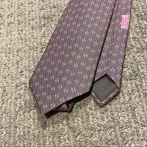 Hermes Tie Grey Pink Excellent Condition